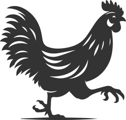 Hen black vector animal bird silhouette drawing
