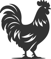 Hen black vector animal bird silhouette drawing