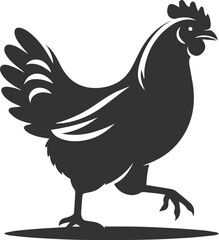 Hen black vector animal bird silhouette drawing