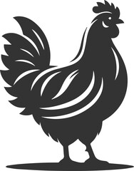 Hen black vector animal bird silhouette drawing
