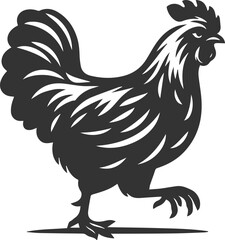 Hen black vector animal bird silhouette drawing