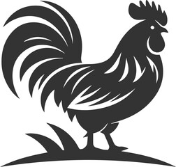 Hen black vector animal bird silhouette drawing