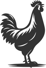 Hen black vector animal bird silhouette drawing