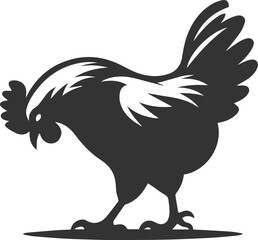 Hen black vector animal bird silhouette drawing