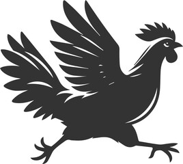 Hen black vector animal bird silhouette drawing
