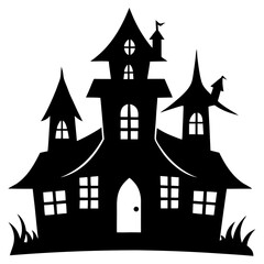 haunted house silhouette on white background  (1).svg