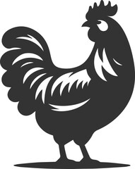 Hen black vector animal bird silhouette drawing