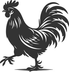 Hen black vector animal bird silhouette drawing