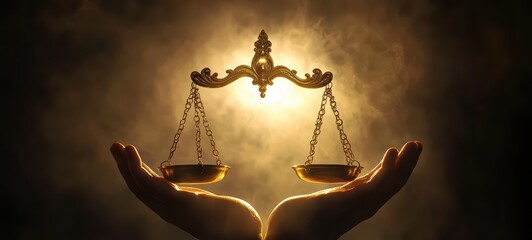 A golden balance scale where faith and reason are measured