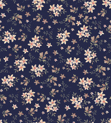 art vintage little floral pattern dark shadow colors background