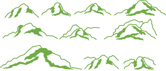 山のシルエットのグラフィック素材イラスト