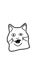 cat funny reaction illustration line art hand drawn meme