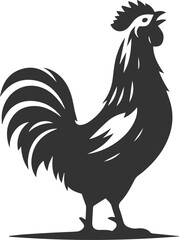 Hen black vector animal bird silhouette drawing