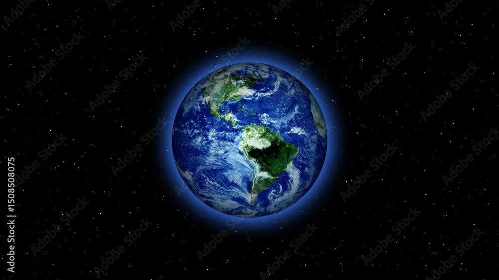 Aufkleber modern abstract earth globe on space background. textured rotating planet animation for science, env