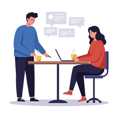 “Cleaning Tools Illustration with Rubber Gloves, Bucket, Spray Bottle, Sponge, and Mop”