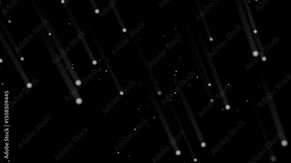 Poster elegant floating white dots on black background. slow motion animation perfect for ambient effects, 