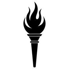 flaming torch on white background 