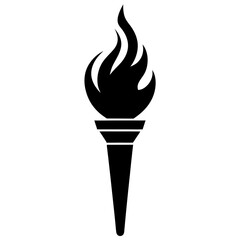 flaming torch on white background  .svg