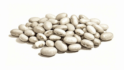 White Beans Watercolor white beans isolated watercolor vector illustration svg