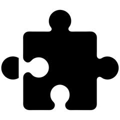 puzzle piece icon on white background  .svg