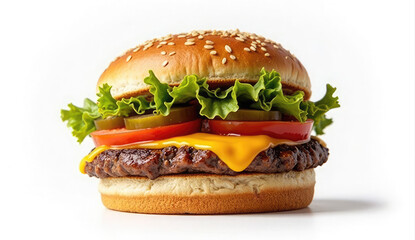 Delicious Cheeseburger with Melted Cheese, Ready to Eat