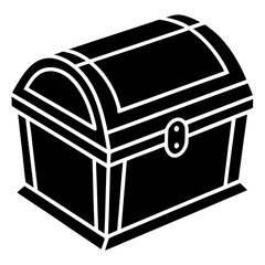treasure chest closed on white background
