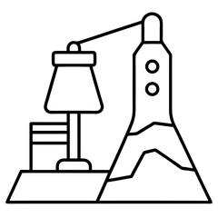 vector illustration of a drawing of a lamp