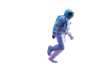 Astronaut exploring a distant planet in a futuristic setting