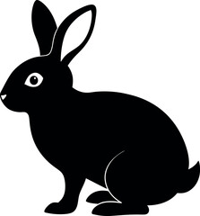 Obraz premium black rabbit vector illustration