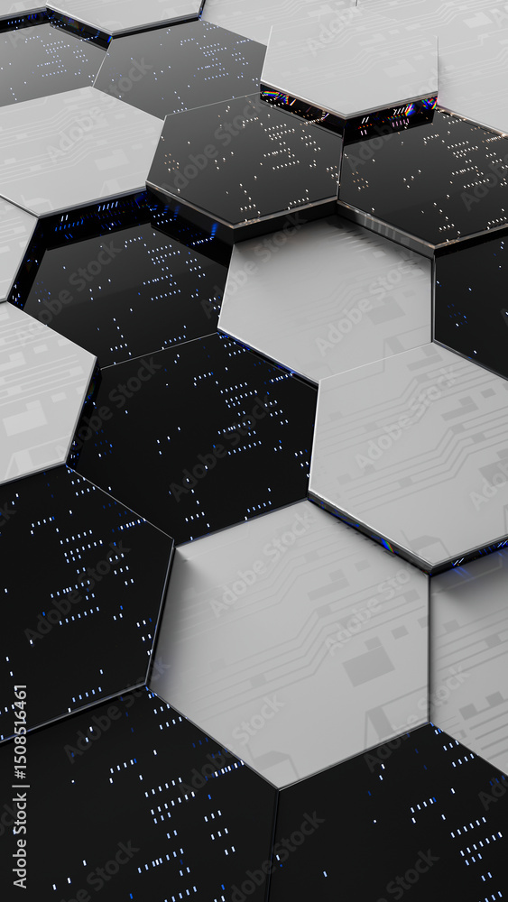 Poster 3d abstract futuristic technology background. abstract concept data center. 3d rendering illustratio