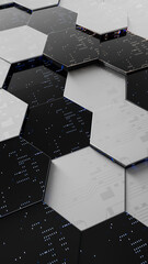 3D abstract futuristic technology background. Abstract concept data center. 3d rendering illustration not AI