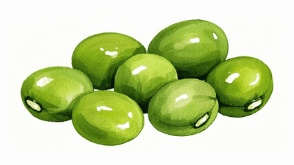 Jade Crunch green beans isolated watercolor vector illustration svg