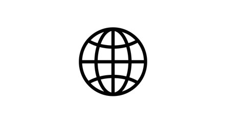 Simple black globe icon in a flat design style  