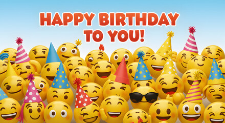 Happy Birthday Emojis: Festive 3D Celebration