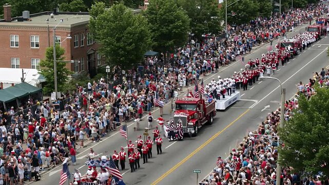 A joyous independence day parade celebrating freedom and unity