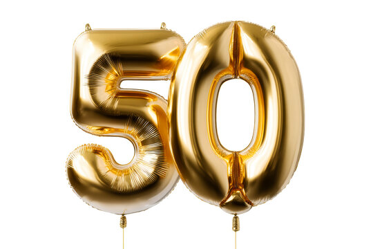 Celebration of a milestone birthday with golden balloons