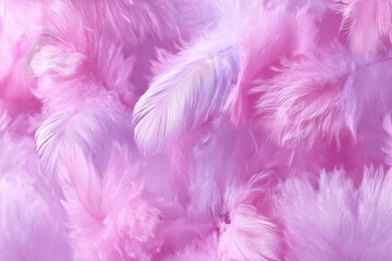 Pink And White Fluffy Feathers Texture