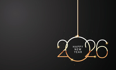2026 Happy New Year Background Design. Greeting Card, Banner, Poster. Vector Illustration.