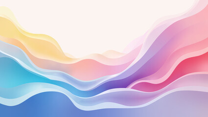 Colorful Gradient Abstract Wave Background with Soft Flowing Layers