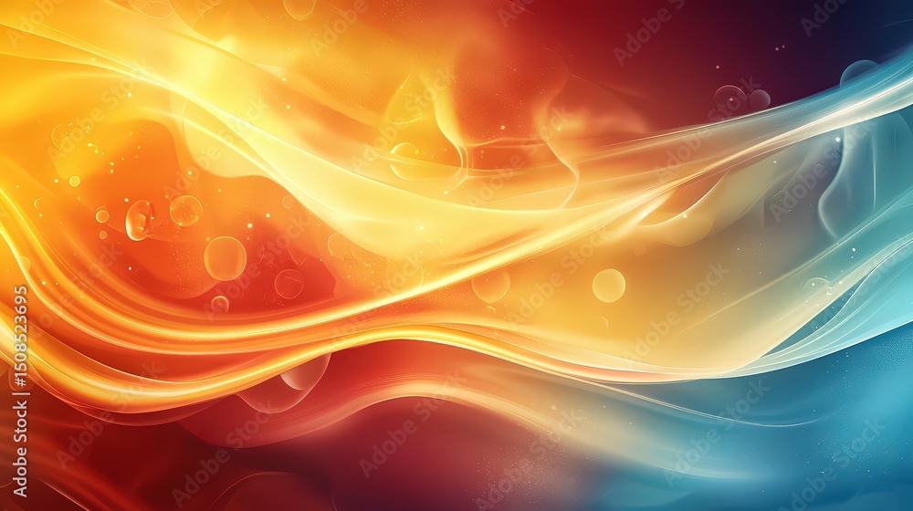 Poster dynamic flowing colors abstract art digital design vivid environment close-up view energy and motion