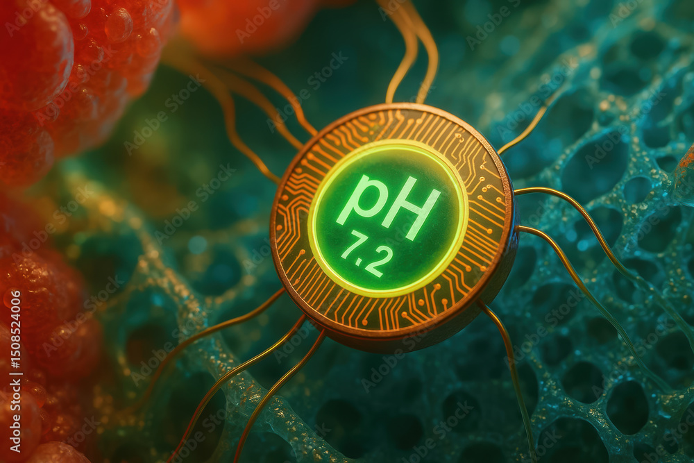 Aufkleber bio sensor innovation engineering measures ph levels precisely within biological environments enhanc