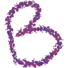 frame made of purple flowers initial B