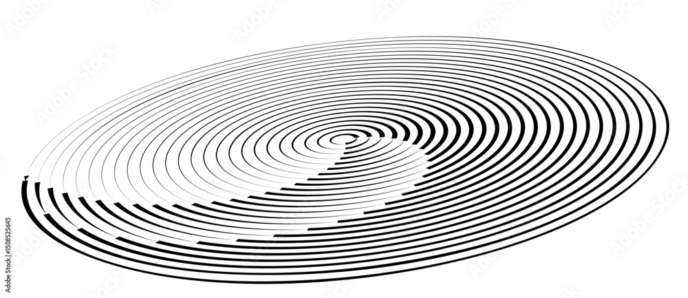 Leinwandbilder spiral with black speed lines as dynamic abstract vector background or logo or icon. artistic illust