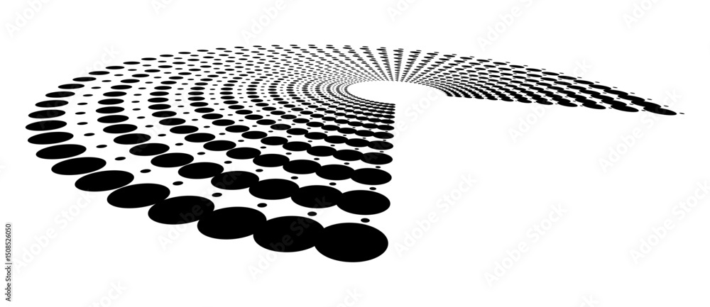 Leinwandbilder abstract halftone dotted part of circles background. optical illusion effect with distortion. creati