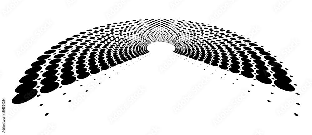 Leinwandbilder abstract halftone dotted part of circles background. optical illusion effect with distortion. creati