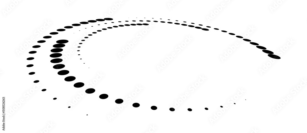 Poster abstract halftone dotted circle advertising background or design element. optical illusion effect. c