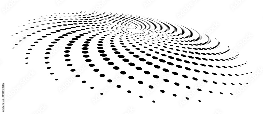Fototapete abstract halftone dotted circle advertising background or design element. optical illusion effect. c