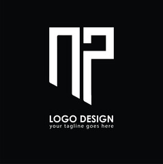 Obraz premium NP NP Logo Design, Creative Minimal Letter NP NP Monogram