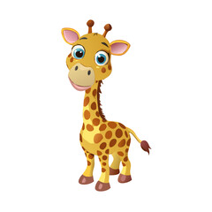 giraffe cartoon isolated on white