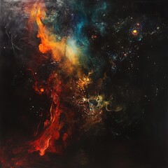 Abstract Painting Of Cosmic Explosion